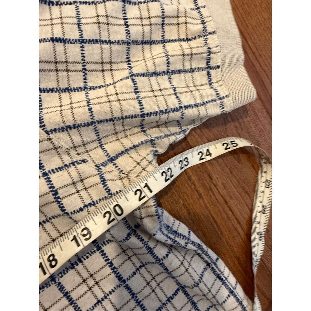 L.L. Bean vintage linen windowpane checkered polo shirt large - Picture 9 of 10